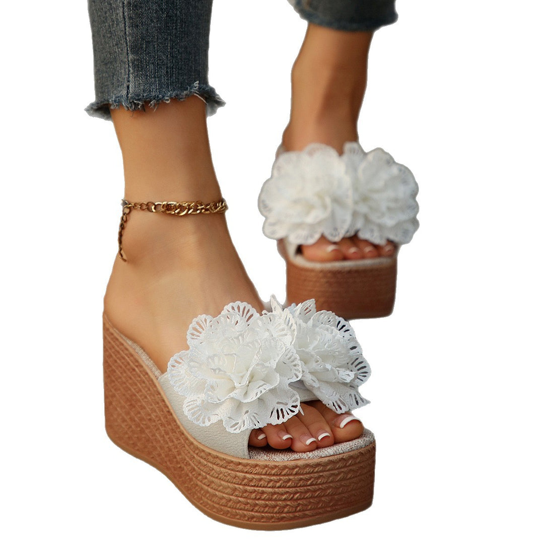 Damen Wedge-Sandalen mit floraler Applikation EB
