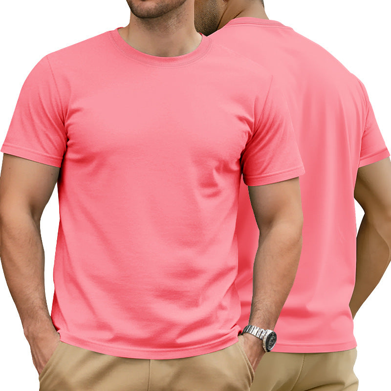 Herren nan Basic Kurzarm-T-Shirt aus hochwertigem Baumwollmix mit Rundhalsausschnitt, flachen Nähten und Regular Fit EB