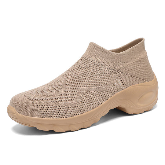 Damen Sportliche Slip-On Laufschuhe mit elastischem Gewebe und dämpfender Sohle EB