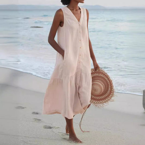Damen Sommerliches Leinenkleid EB