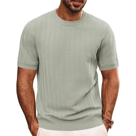 Herren strukturiertes Rundhals T-Shirt EB