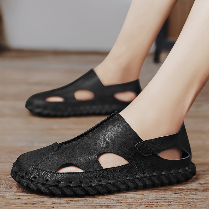 Damen Bequeme Leder Sandalen mit atmungsaktivem Design EB