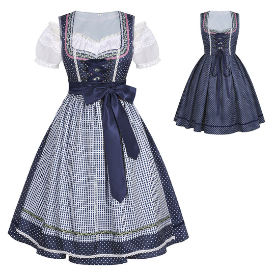Damen nan traditionelles Trachten-Dirndl mit geschnürter Corsage, Spitzenärmeln und schwingendem Tellerrock EB