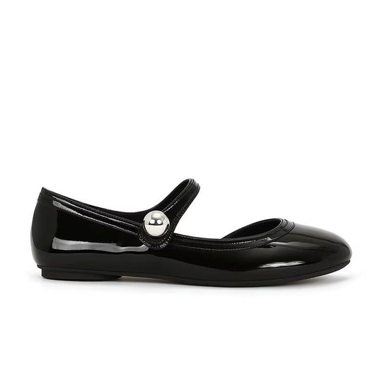 Damen Ballerinas mit modischem Riemchen und glänzender Oberfläche EB