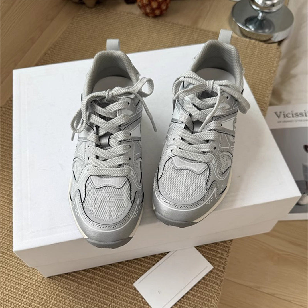 Damen Sportliche Freizeitsneaker mit atmungsaktiver Mesh-Oberfläche und rutschfester Sohle EB