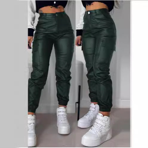 Damen Cargo-Joggerhose mit elastischem Bund und Seitentaschen EB