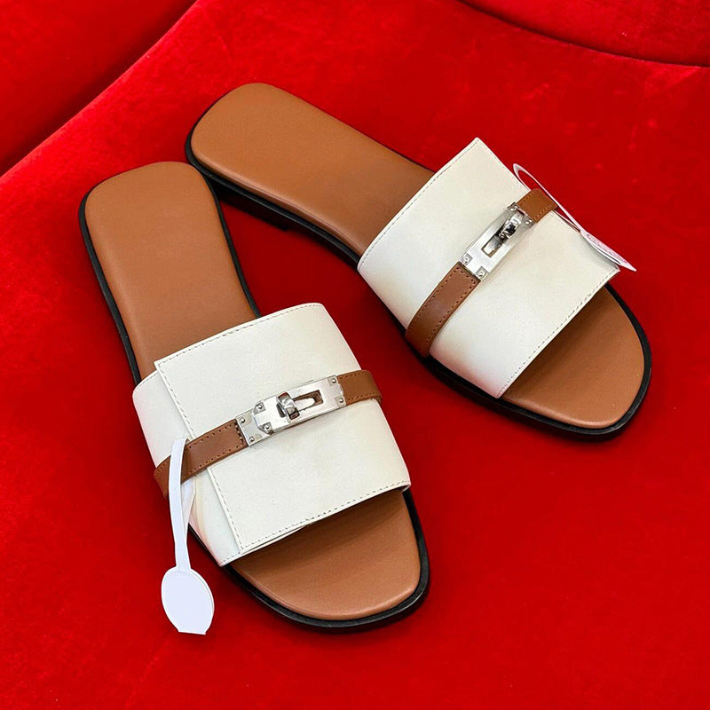 Damen elegante Flip-Flops mit modischen Riemen und komfortablem Fußbett EB