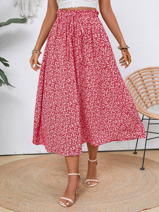 Damen Midi-Rock mit floralen Print EB