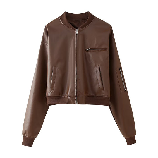 Damen modische Bomberjacke im lässigen Look mit praktischen Taschen EB