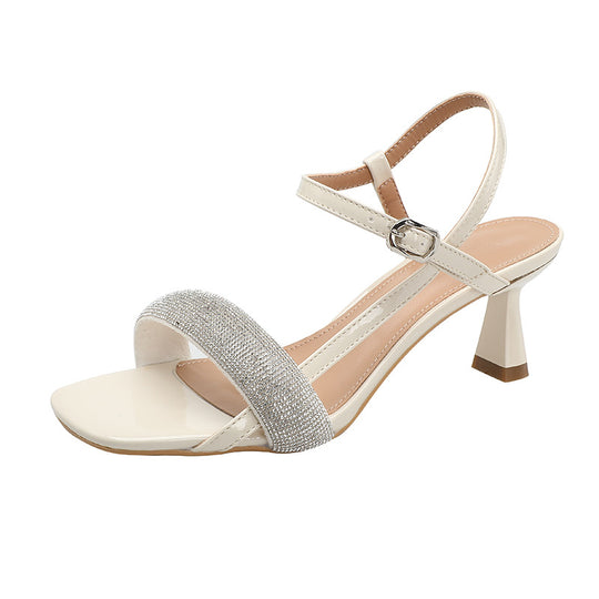 Damen Glitzernde Slingback Sandalen mit elegantem Absatz EB