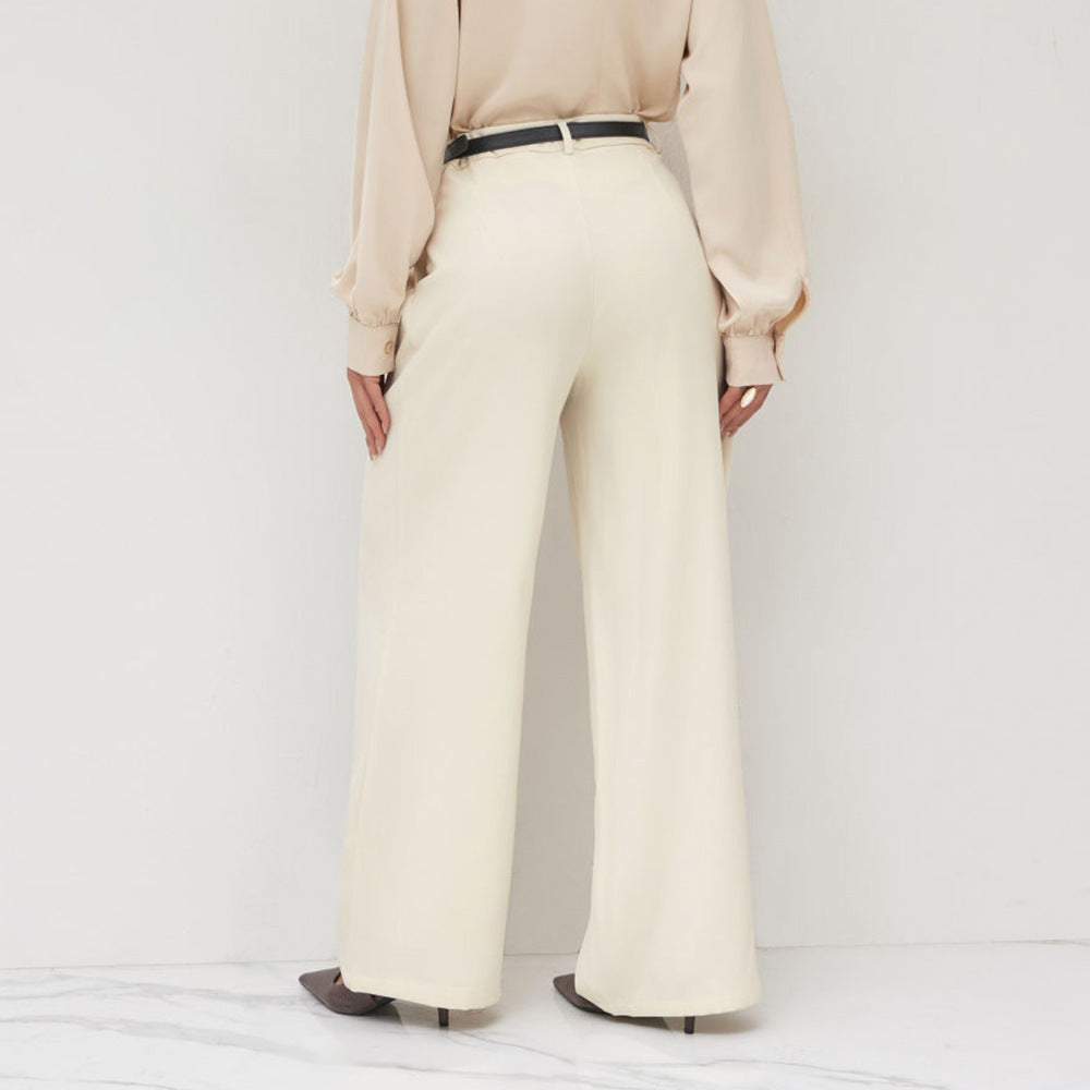 Damen Hochtaillierte Palazzo-Hose mit Gürtel EB