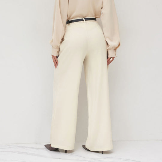 Damen Hochtaillierte Palazzo-Hose mit Gürtel EB