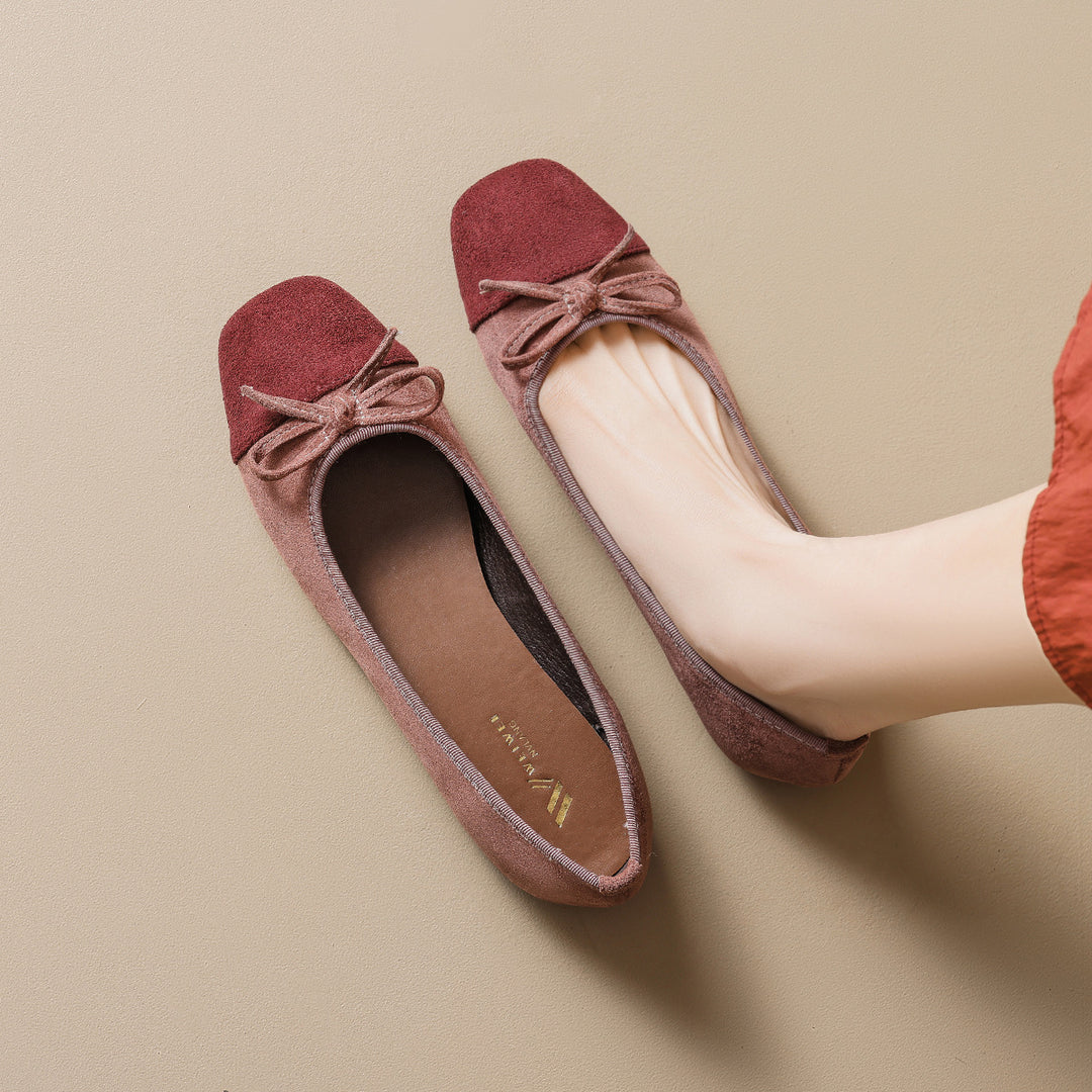 Damen elegante Ballerinas mit modischem Schleifenakzent und hochwertigem Obermaterial EB