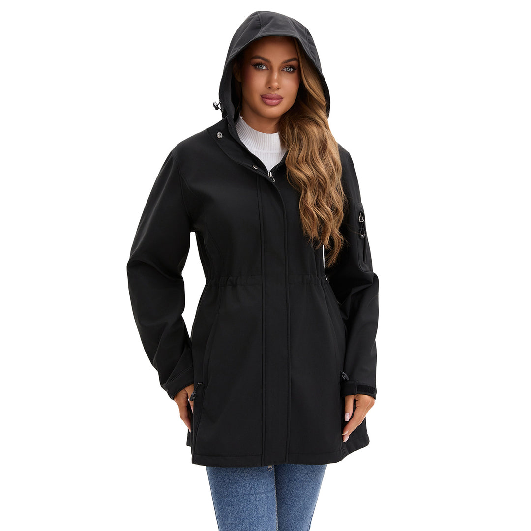 Damen nan funktionaler Softshell-Parka mit Teddyfleece-Futter, Kapuze und Taillenzug EB