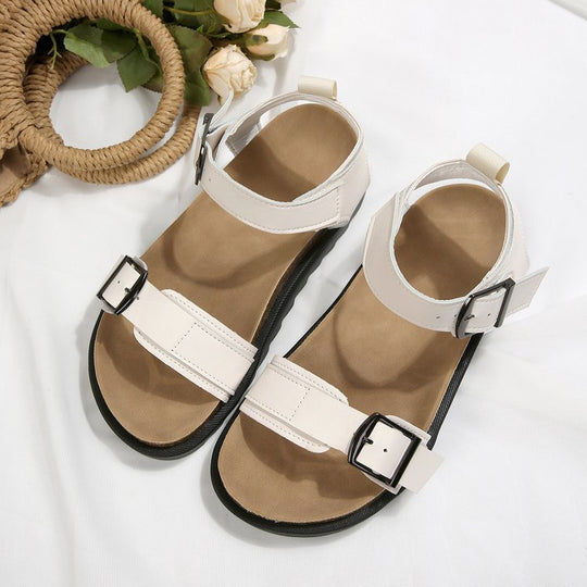 Damen verstellbare Riemchen-Sandalen mit komfortabel gepolsterter Sohle EB
