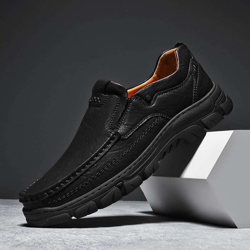 Herren Komfortable Slip-On Lederschuhe mit rutschfester Sohle EB