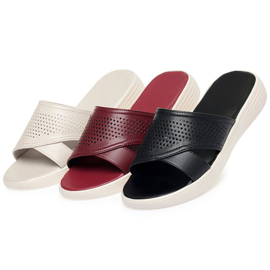 Damen Komfortable Slip-On Sandalen mit atmungsaktiven Netzdetails EB