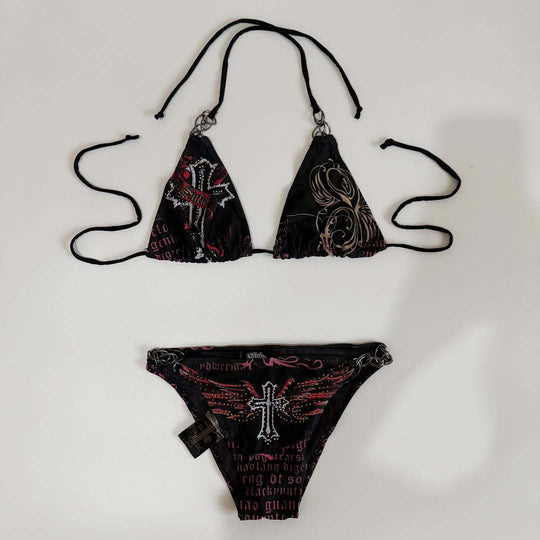 Damen Triangel-Bikini mit kreativem Muster EB
