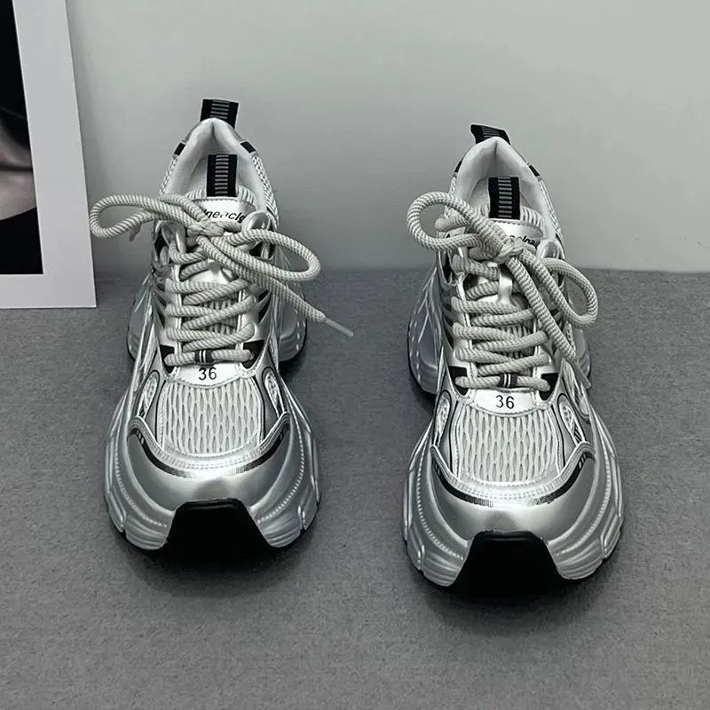 Damen Chunky Sneakers mit atmungsaktiver Netzstruktur und gepolsterter Sohle EB