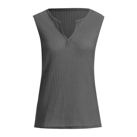 Damen Sportliches Oberteil mit strukturierter Oberfläche und V-Ausschnitt EB