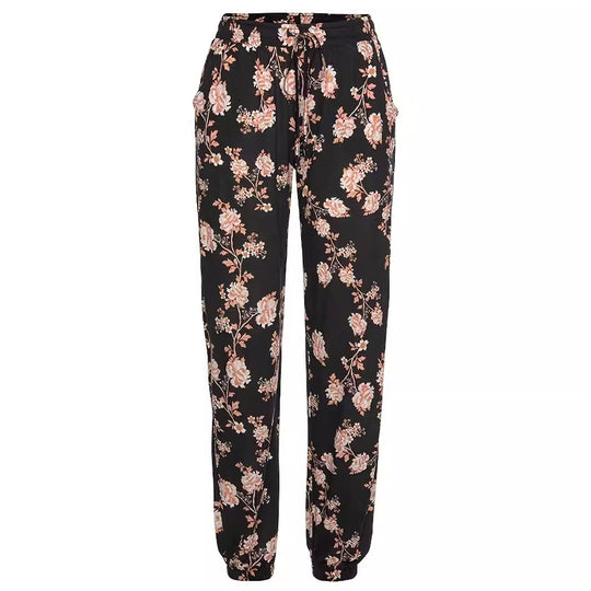 Damen Freizeithose mit floralem Muster und elastischem Bund EB