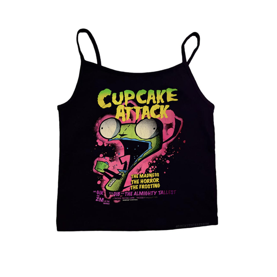 Damen T-Shirt mit kreativem Cupcake-Motiv und modernem Druck EB