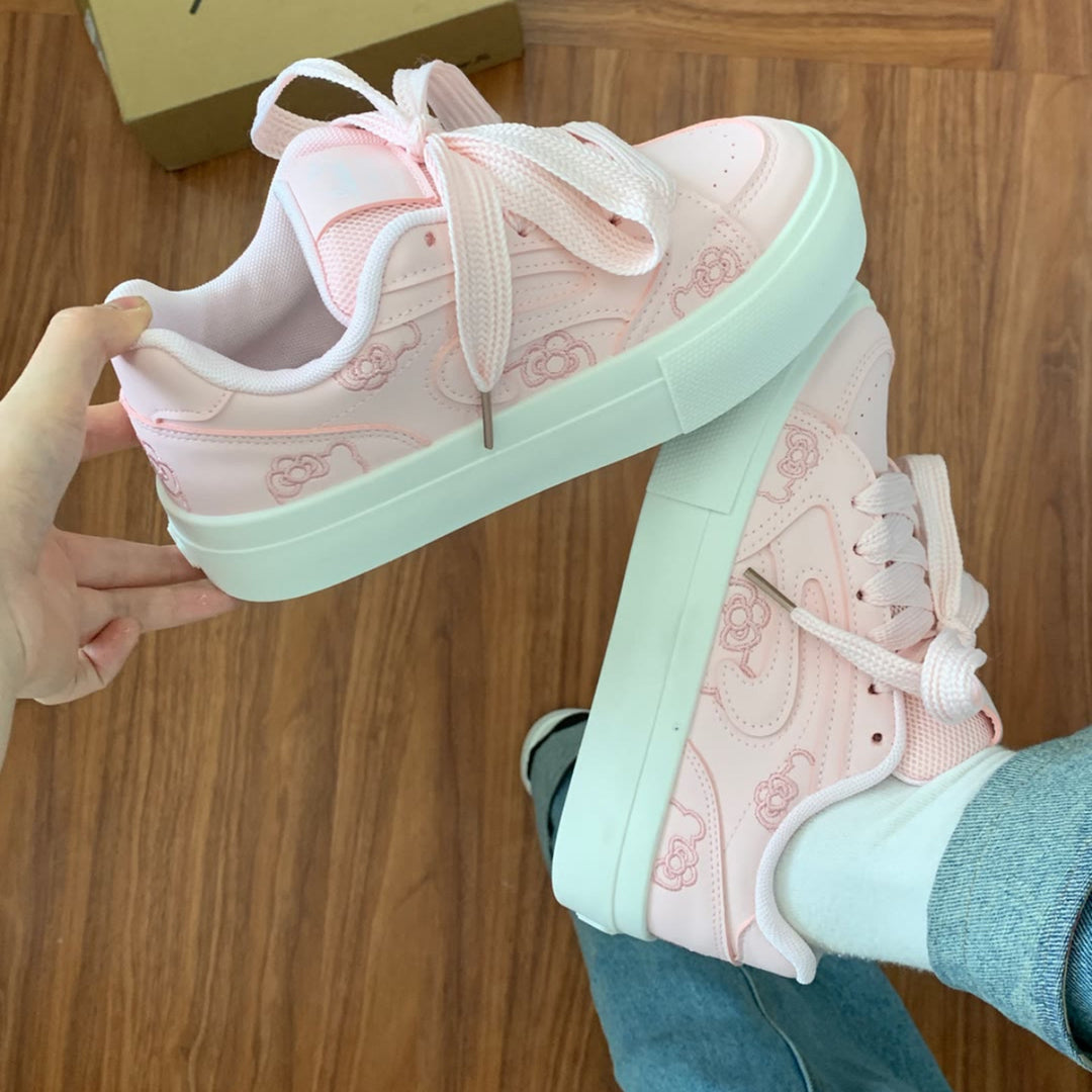Damen Sneakers mit verspieltem Blumendessin und dämpfender Sohle EB