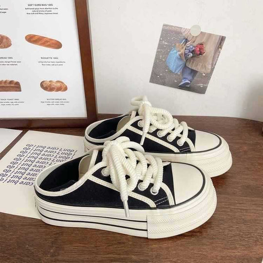 Damen trendige Slip-On Sneakers mit dicker Sohle EB