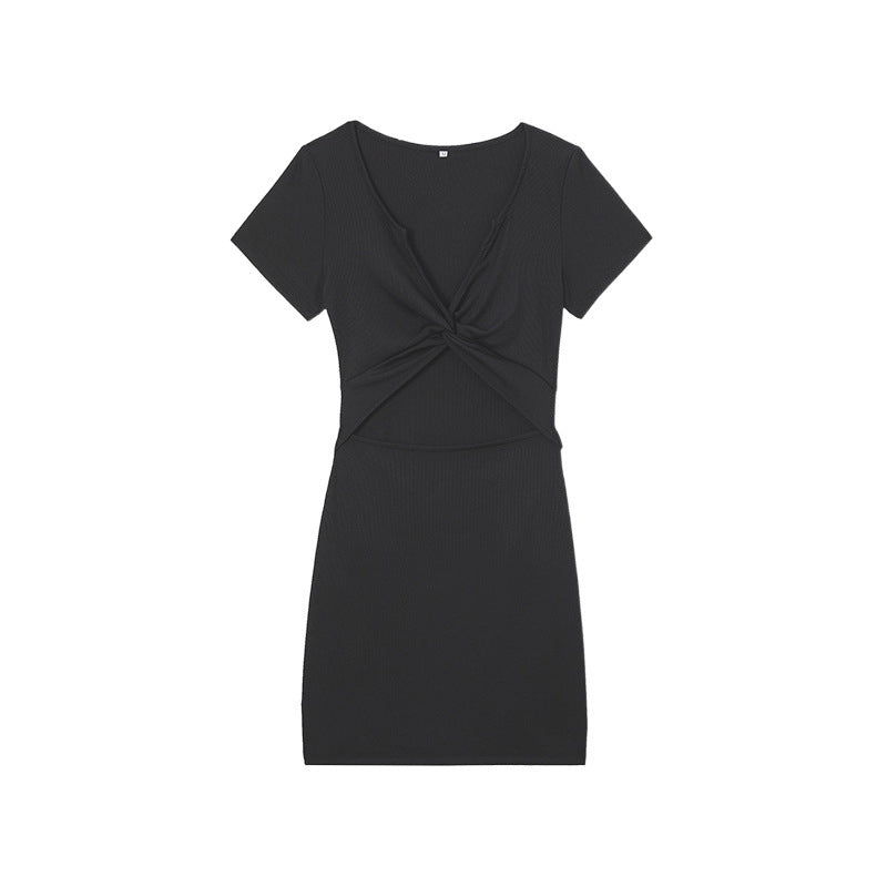 Damen Knot Kleid Mini EB