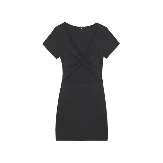 Damen Knot Kleid Mini EB
