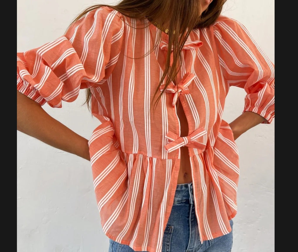 Damen Bluse mit Rüschendetails und raffinierter Knopföffnung EB