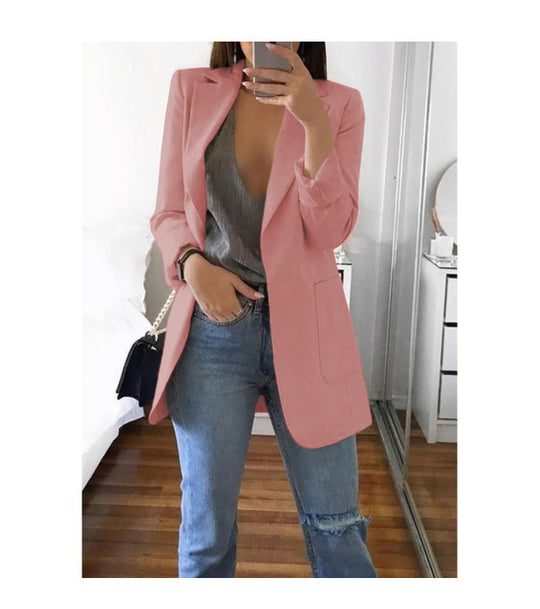 Damen eleganter Blazer mit tailliertem Schnitt und praktischen Taschen EB