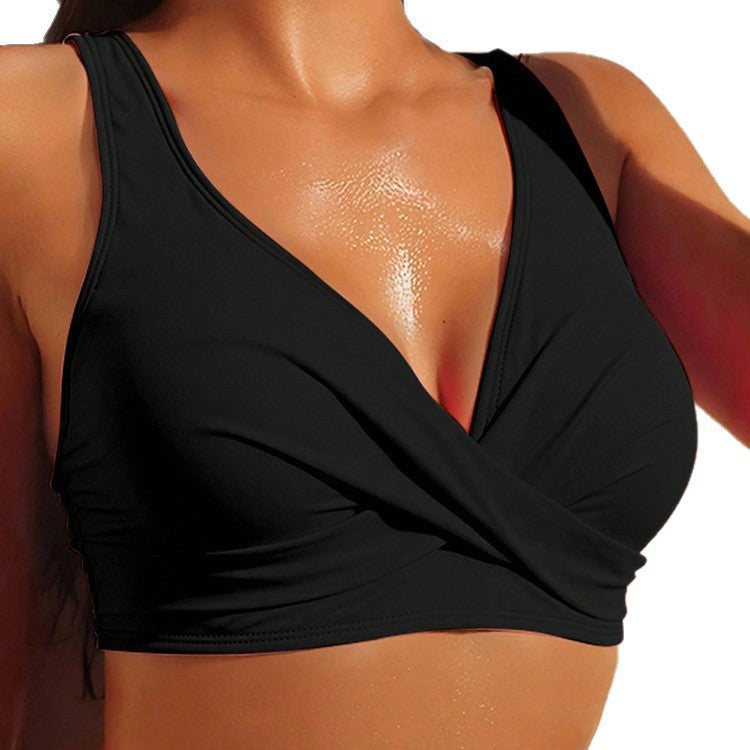 Damen Sport-Bikini-Oberteil mit raffiniertem Wickeldetail EB