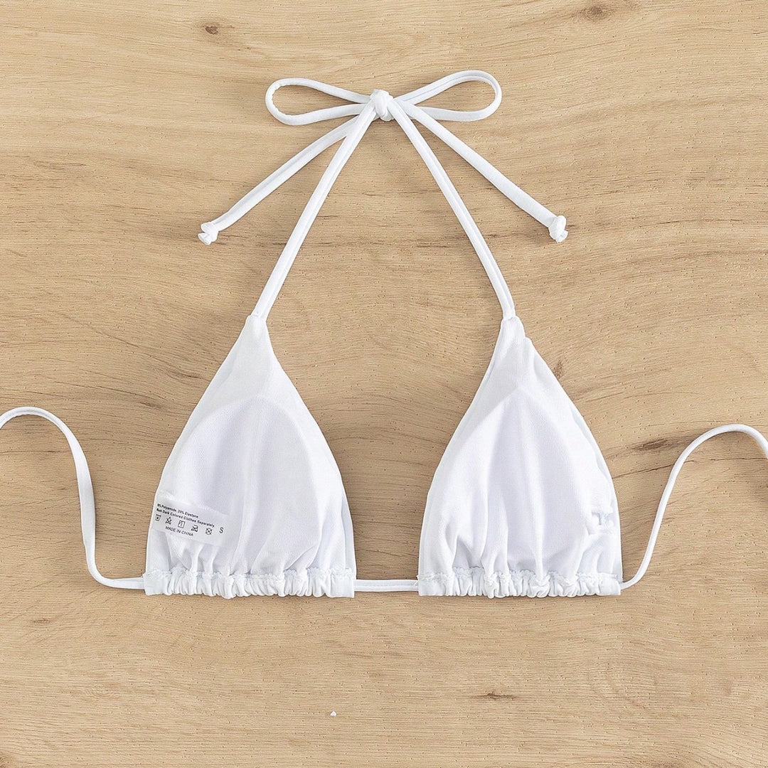 Damen Triangel-Bikinioberteil mit verstellbaren Trägern und elastischem Bund EB