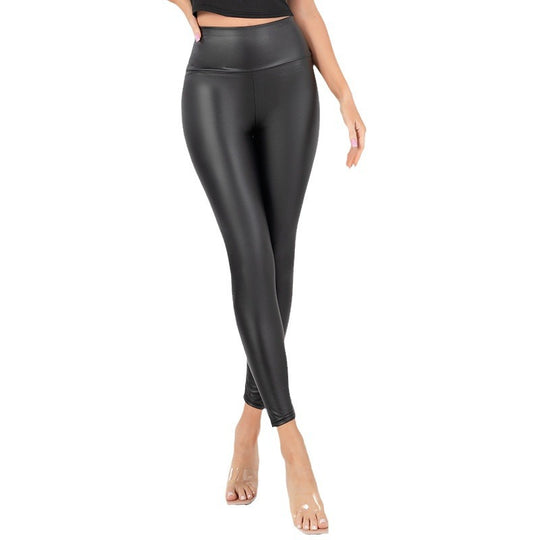 Damen Hochglänzende Leggings mit hohem Bund und formendem Schnitt EB