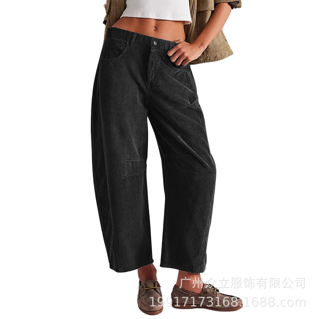 Damen Bequeme und stylische Palazzo-Hosen mit seitlichen Taschen EB