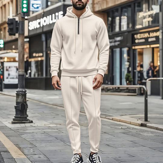 Herren Sportliches Jogginganzug mit strukturiertem Design EB
