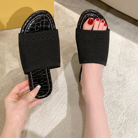 Damen Komfortable Slip-On Sandalen mit atmungsaktivem Obermaterial EB