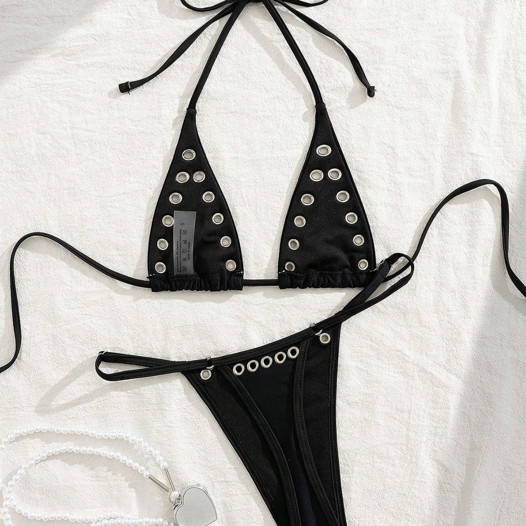 Damen Triangel-Bikini-Set mit glamourösen Zier-Details EB