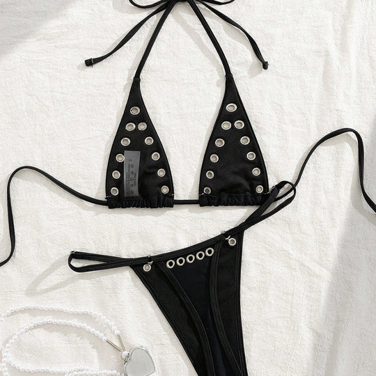 Damen Triangel-Bikini-Set mit glamourösen Zier-Details EB