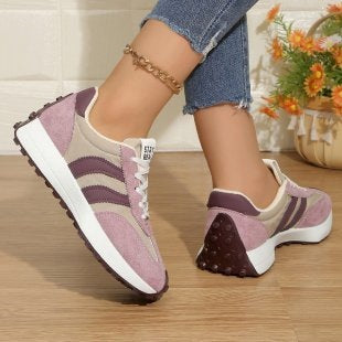 Damen Sportliche Retro-Sneaker mit rutschfester Sohle EB