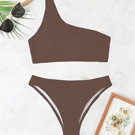 Damen Triangel-Bikini mit asymmetrischem Schnitt und raffiniertem Rippendesign EB