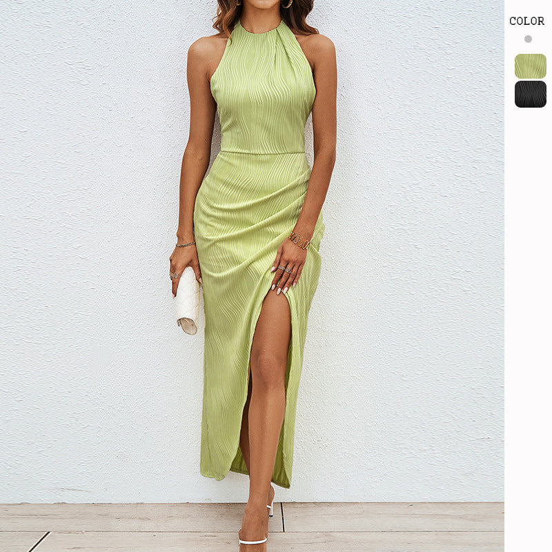 Damen Maxikleid mit raffiniertem Wickel-Design und hohem Schlitz EB