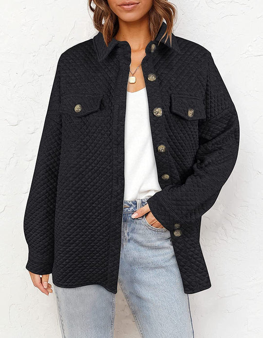 Damen elegante gesteppte Jacke im lässigen Schnitt EB
