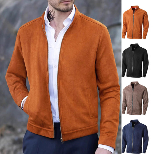 Herren Fleecejacke mit Stehkragen und seitlichen Taschen EB
