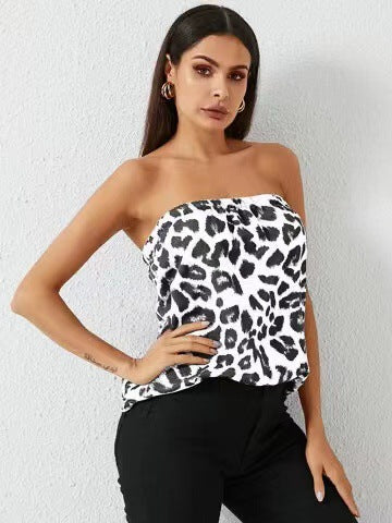 Damen Strapless Stufenmuster Oberteil EB