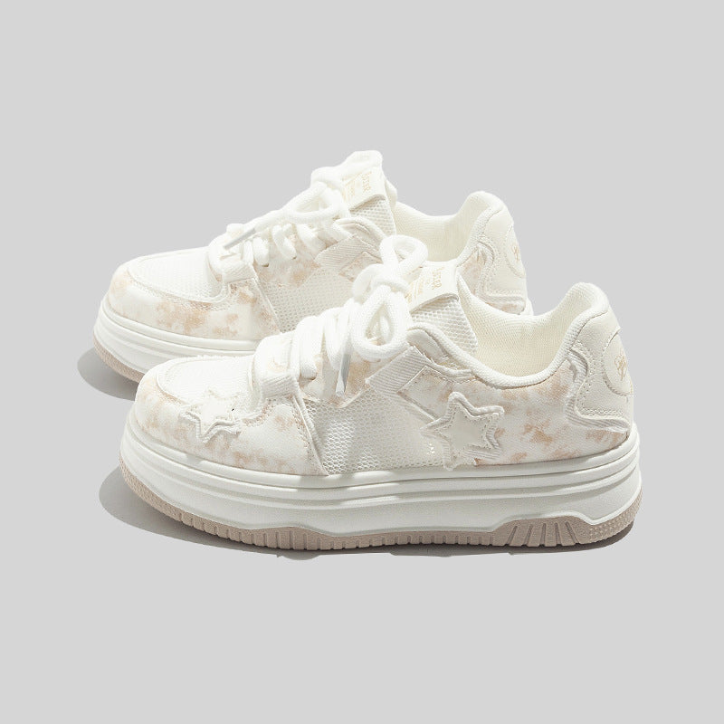 Damen Sneakers im sportlichen Style mit dekorativem Sternen-Muster und atmungsaktiven Obermaterialien EB