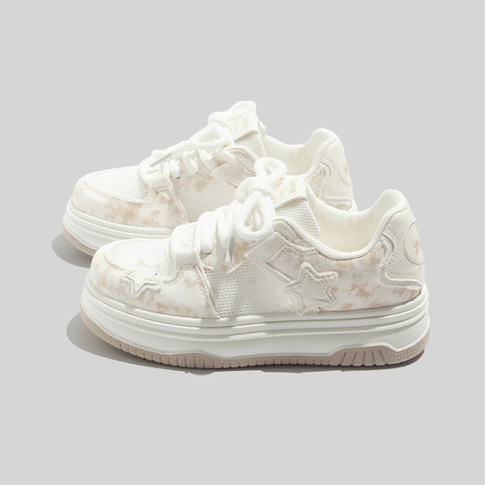 Damen Sneakers im sportlichen Style mit dekorativem Sternen-Muster und atmungsaktiven Obermaterialien EB