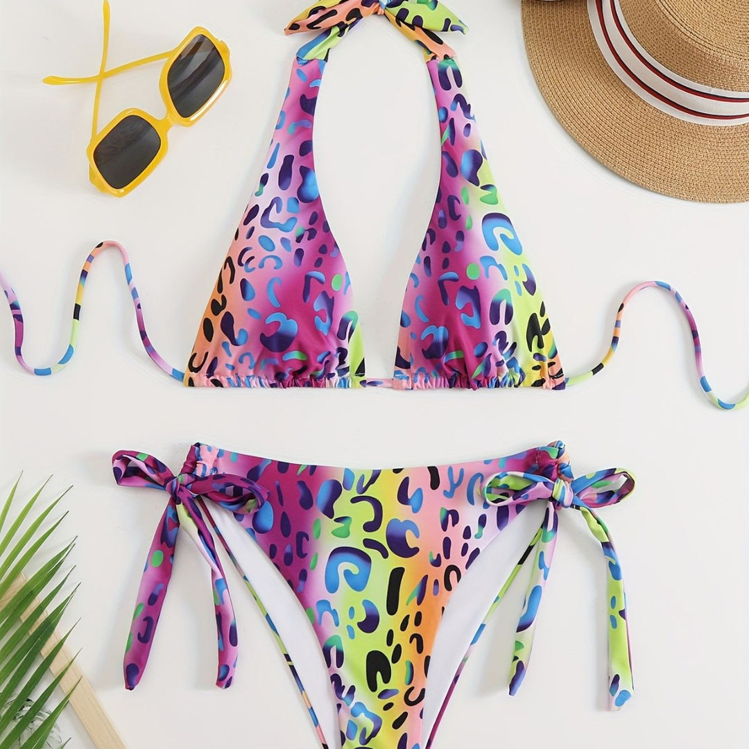 Damen Triangel-Bikini mit verspielten Schleifen EB