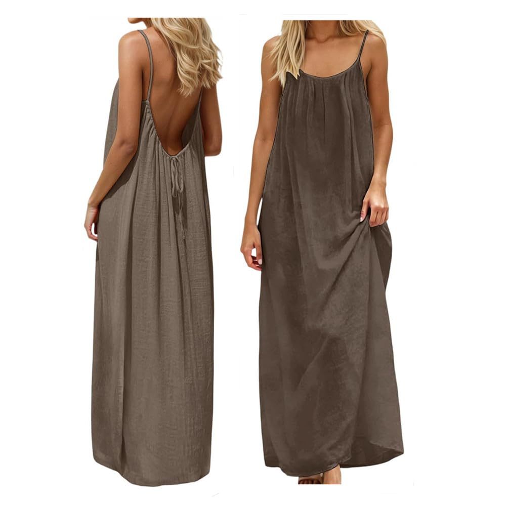 Damen Maxikleid mit tiefem Rücken EB